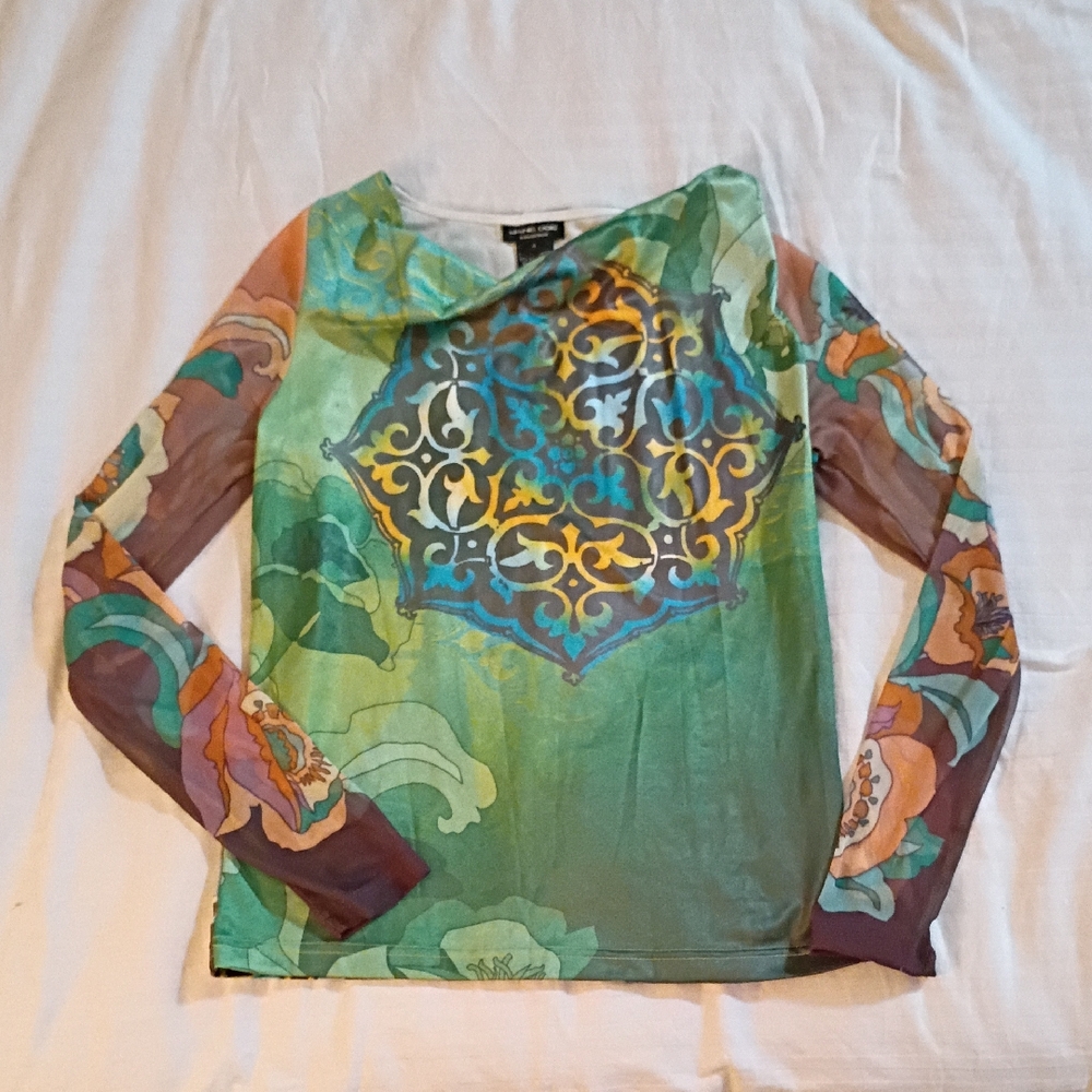 Artistic Multicolor Long Sleeve Top
